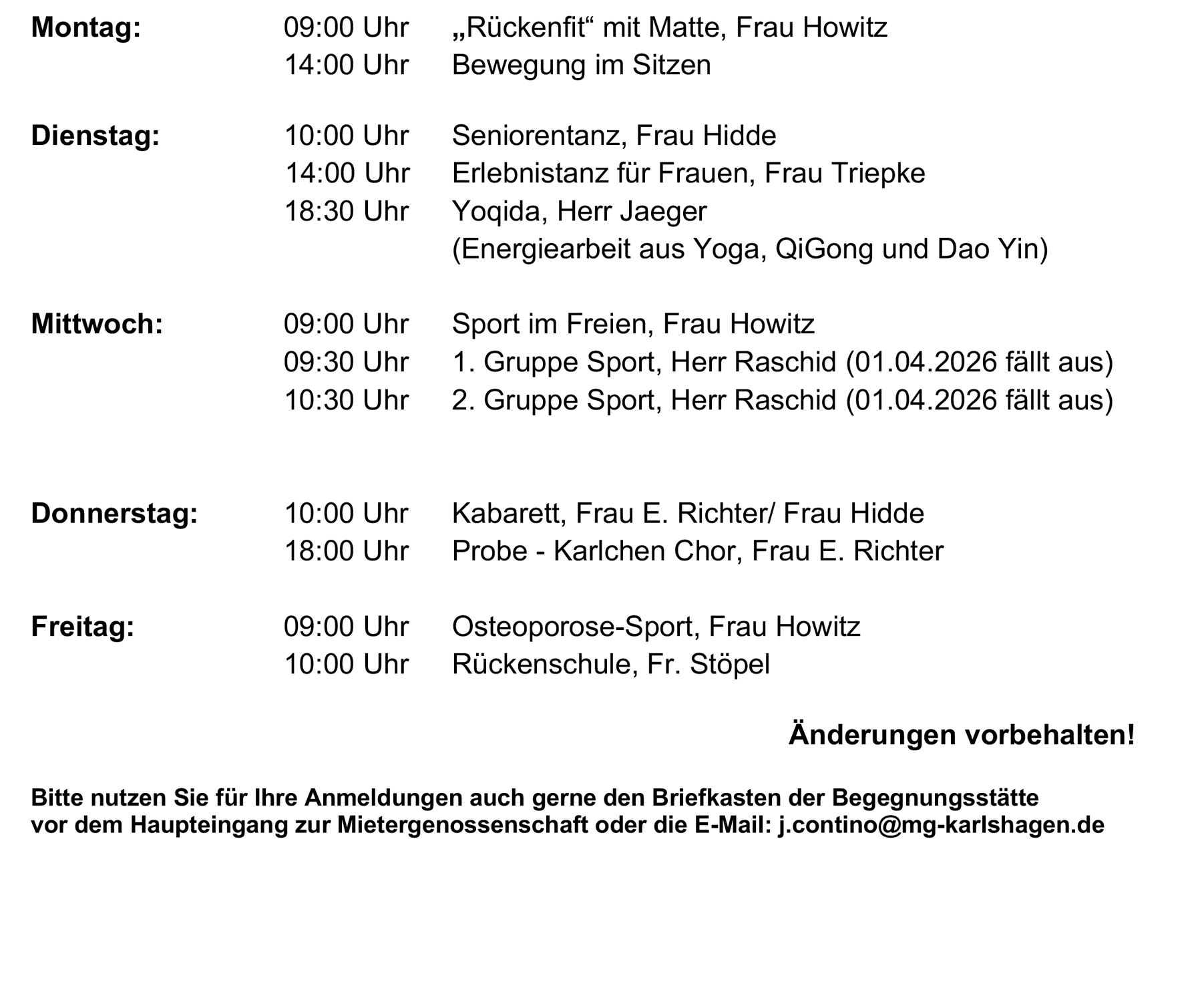 Veranstaltungen April 2026 2